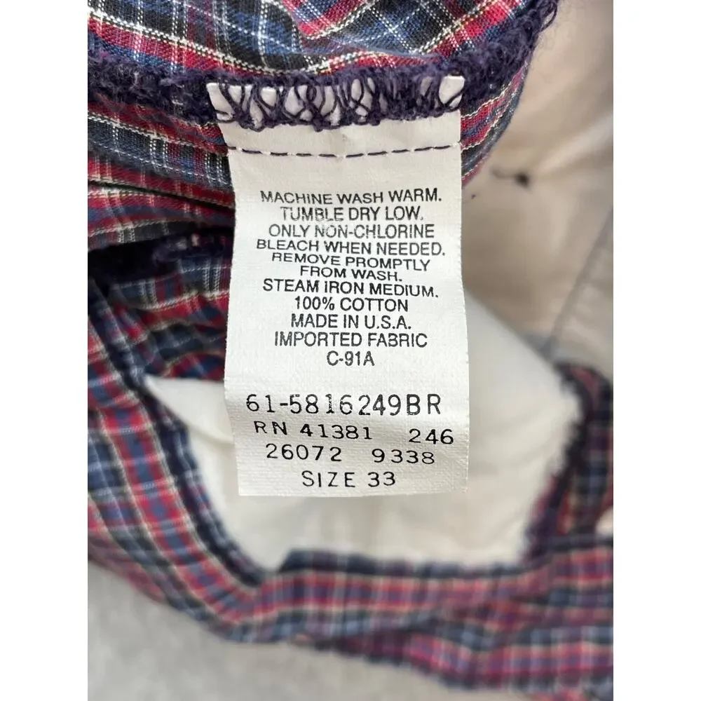 Polo‎ Ralph Lauren Shorts Mens 33 Plaid 100% Cotton Pleated Front 8